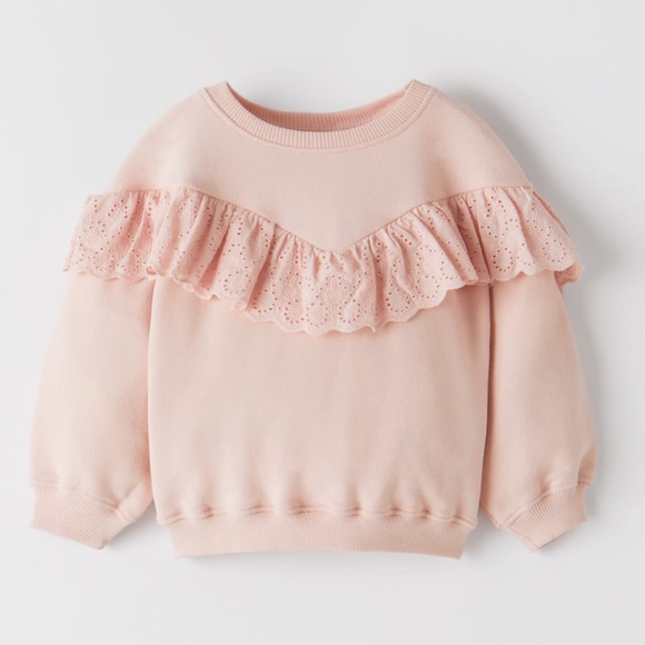 NWT Zara Baby Swiss Embroidered Ruffle Sweater size 3-6 months - Picture 1 of 6